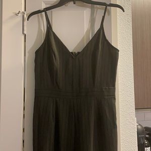 Forrest Green Jumpsuit with Black Stripes